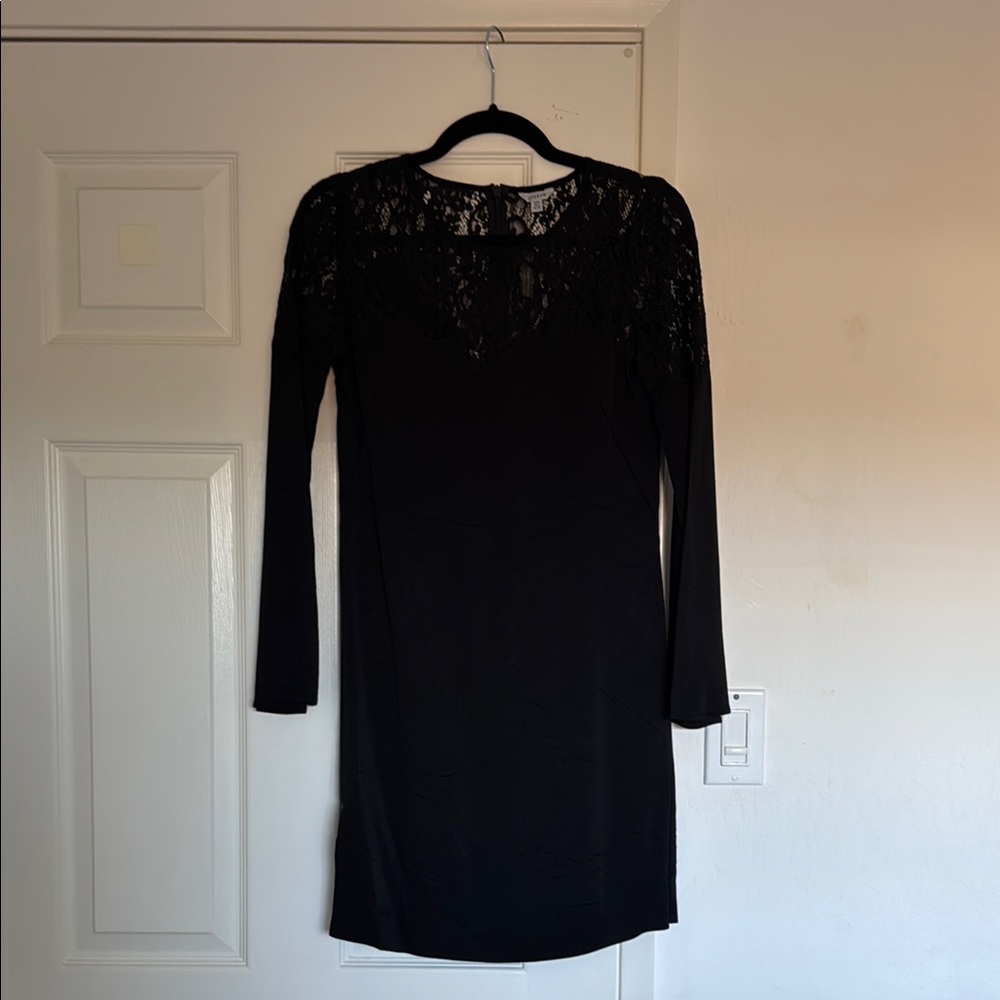 Jigsaw Black Long Sleeve Lace Dress